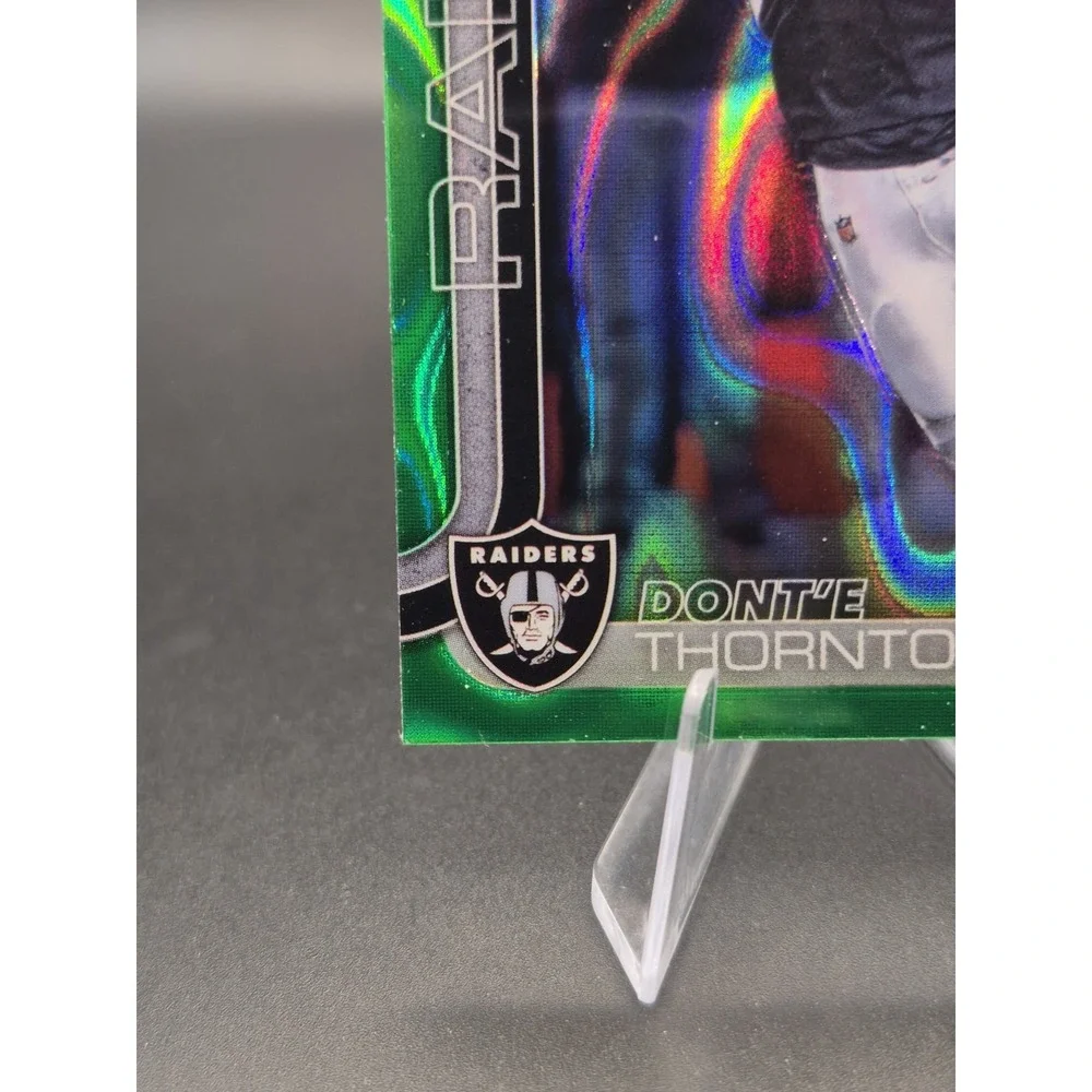2025 Topps Chrome Dont'e Thornton Jr. #385 Green Refractor /99 (RC) Raiders
